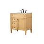 Park Avenue 32"W Natural Wood Single Sink Bathroom Vanity