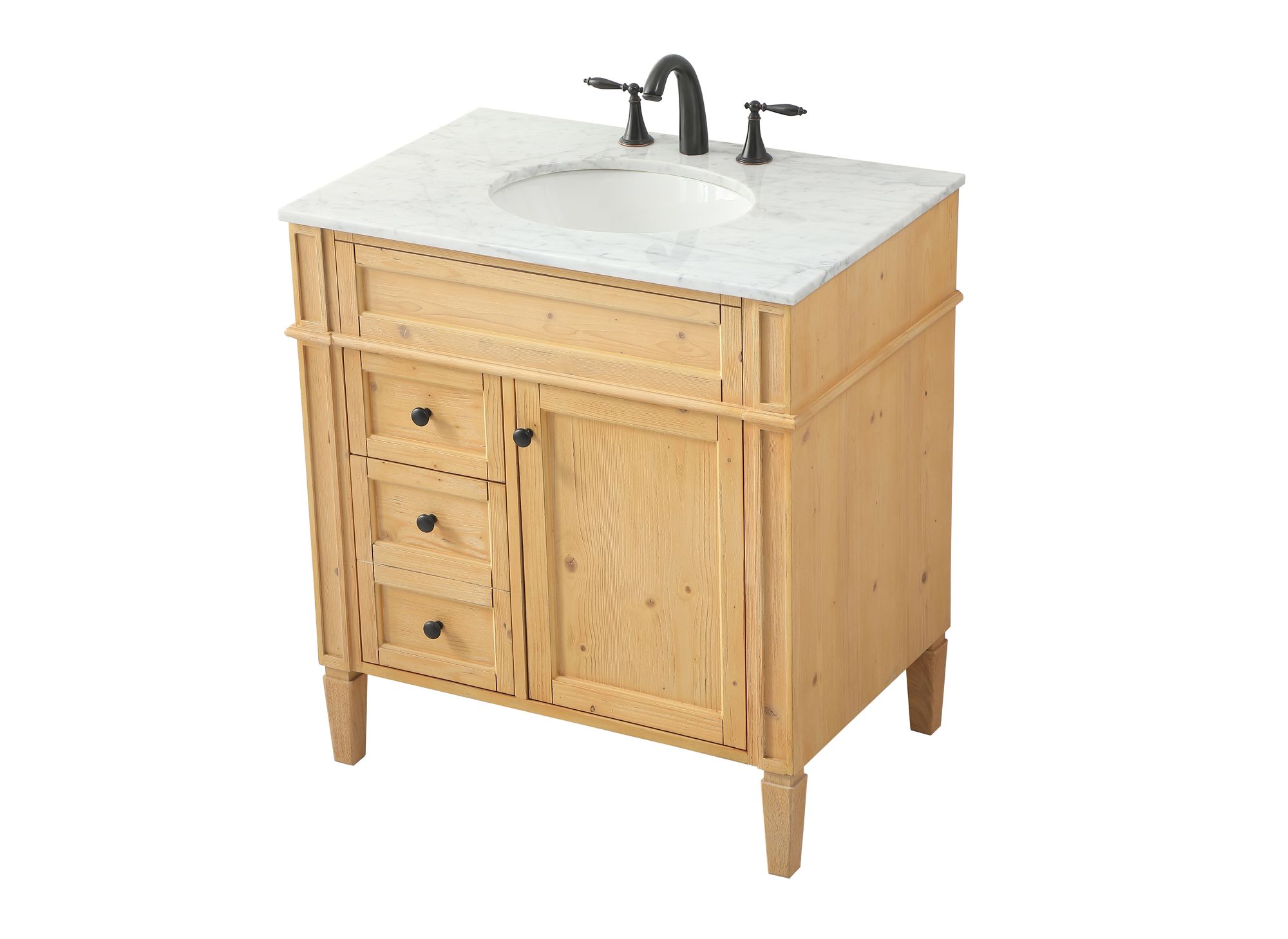 Park Avenue 32"W Natural Wood Single Sink Bathroom Vanity