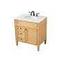 Park Avenue 32"W Natural Wood Single Sink Bathroom Vanity