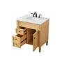 Park Avenue 32"W Natural Wood Single Sink Bathroom Vanity