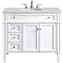 2_Park Avenue 40"W White 3-Drawer Single Sink Bathroom Vanity