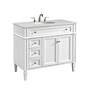 3_Park Avenue 40"W White 3-Drawer Single Sink Bathroom Vanity more views