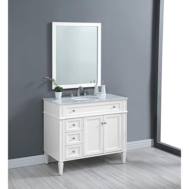 Image 4 Park Avenue 40"W White 3-Drawer Single Sink Bathroom Vanity more views