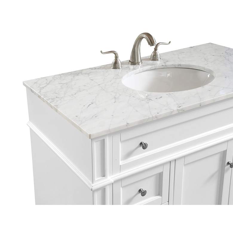 Image 5 Park Avenue 40"W White 3-Drawer Single Sink Bathroom Vanity more views