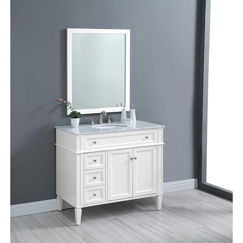Image 6 Park Avenue 40"W White 3-Drawer Single Sink Bathroom Vanity more views
