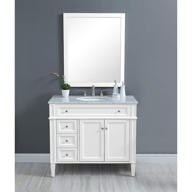 Image 7 Park Avenue 40"W White 3-Drawer Single Sink Bathroom Vanity more views