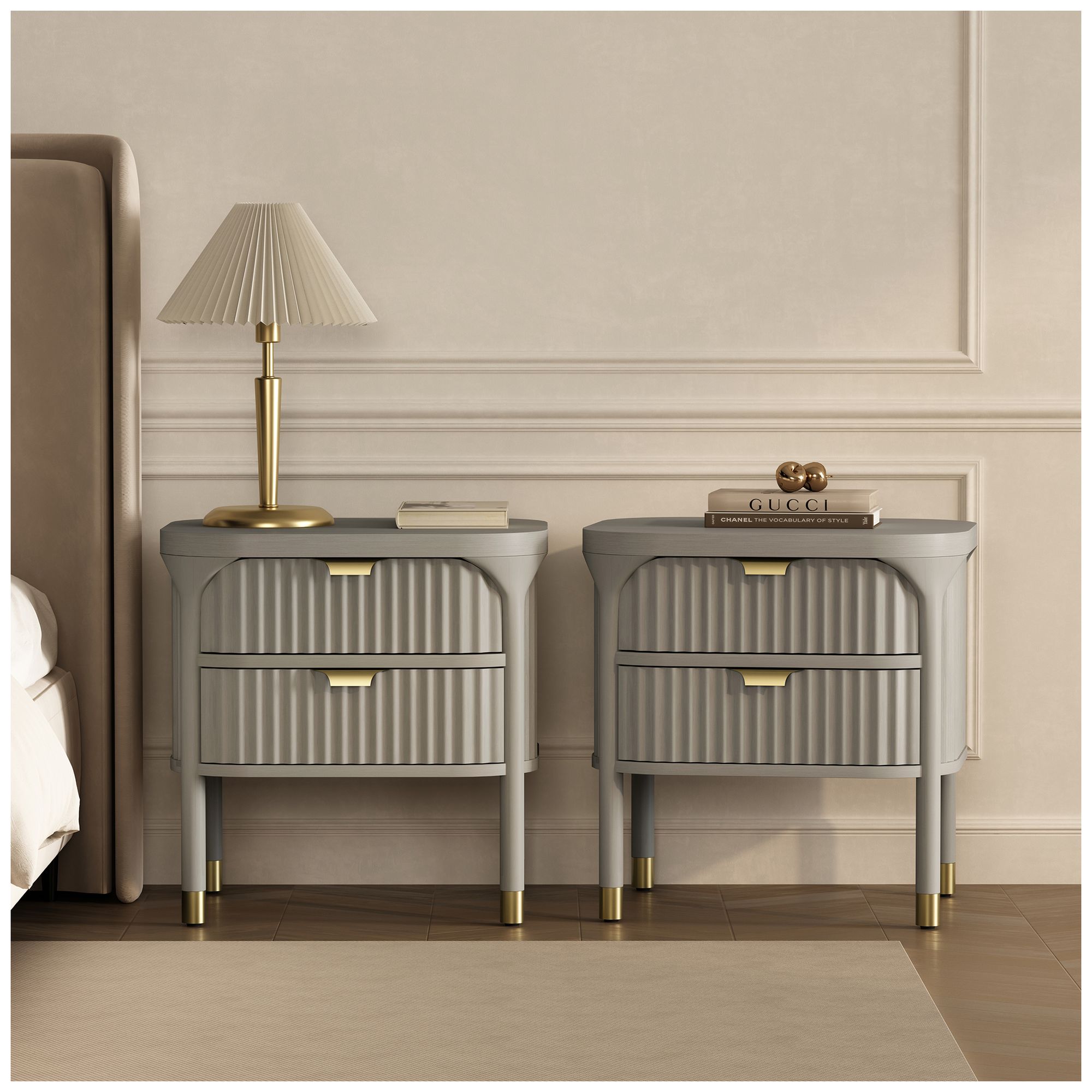 Image 4 Park Contemporary 3-Piece Dresser and Nightstand in Gray more views