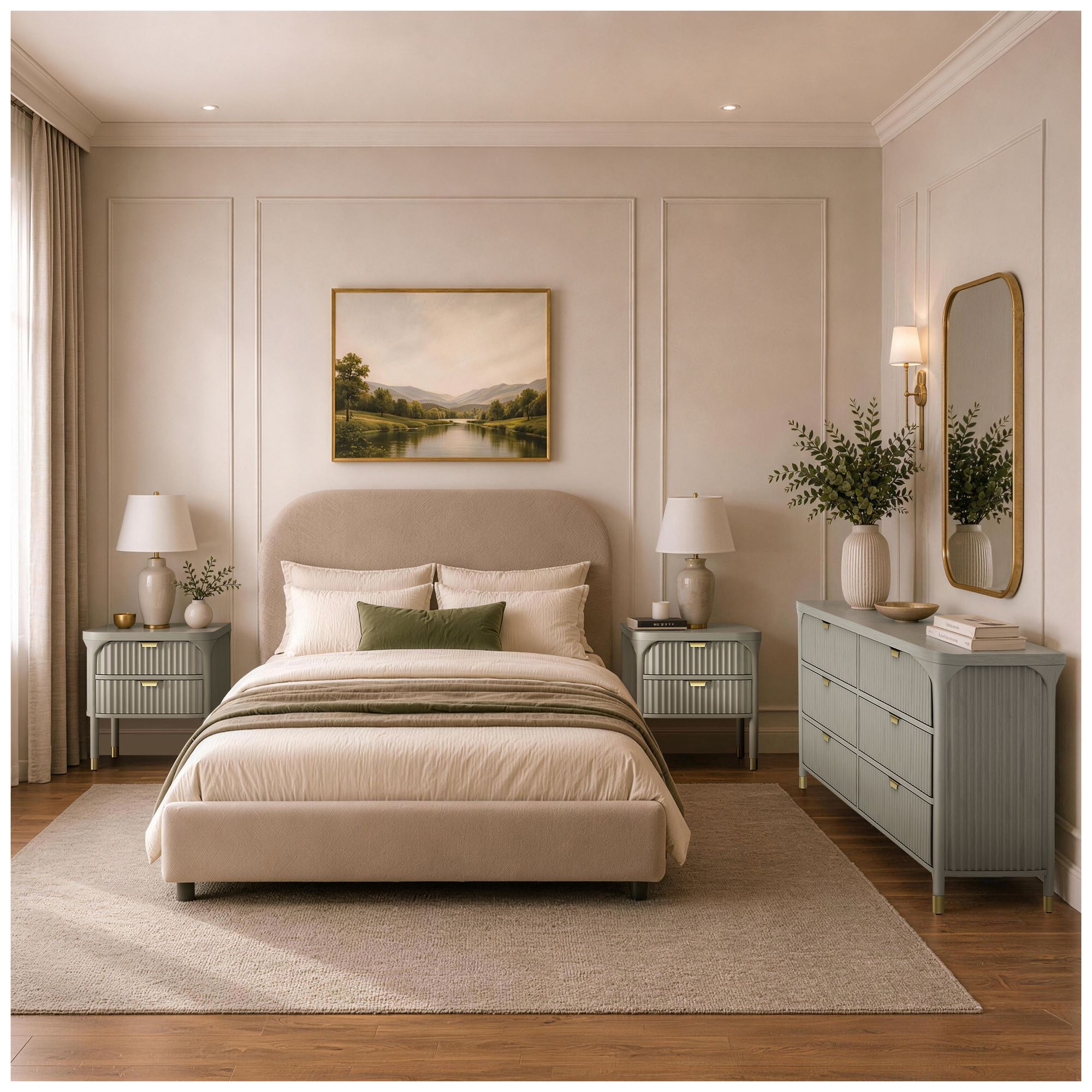Image 5 Park Contemporary 3-Piece Dresser and Nightstand in Gray more views
