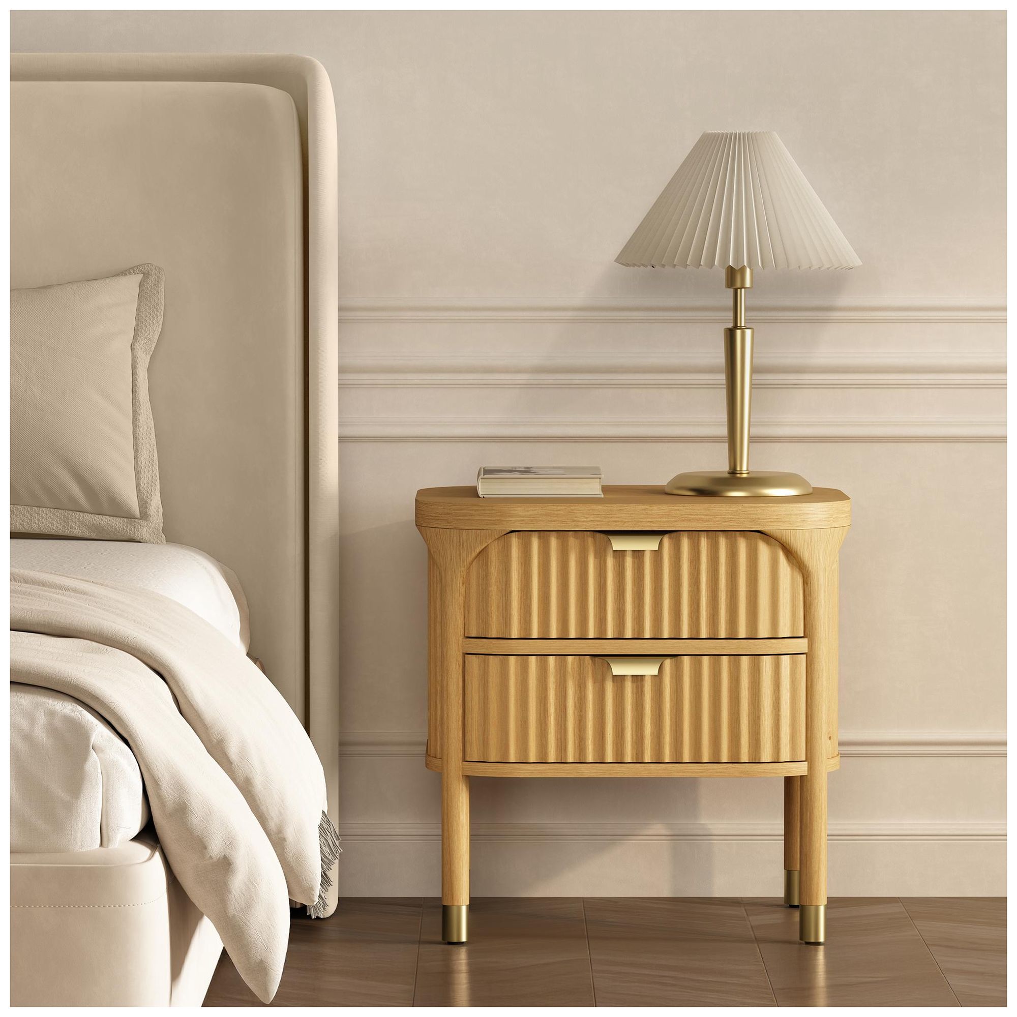 Image 2 Park Contemporary 3-Piece Dresser and Nightstand in Natural more views