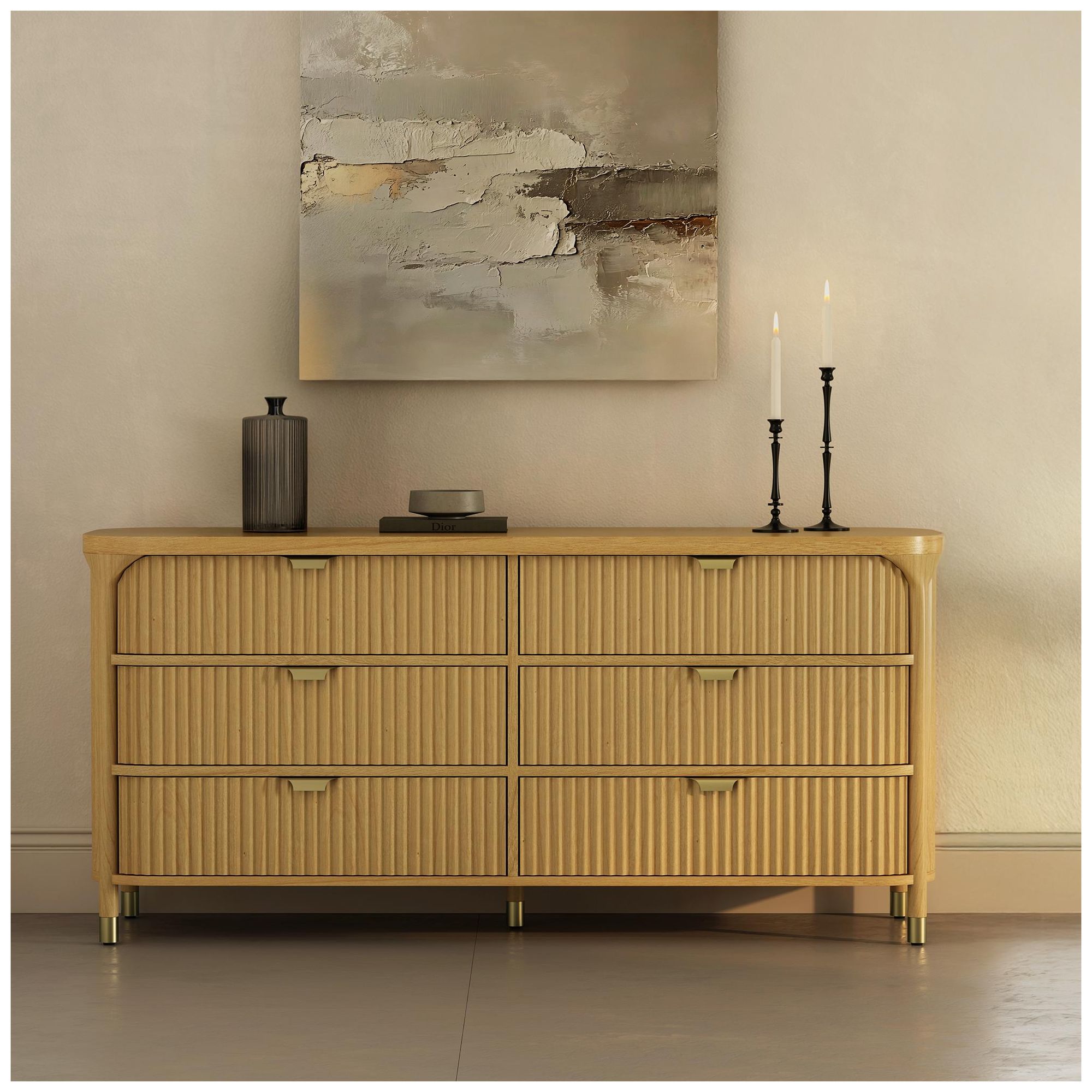 Image 3 Park Contemporary 3-Piece Dresser and Nightstand in Natural more views
