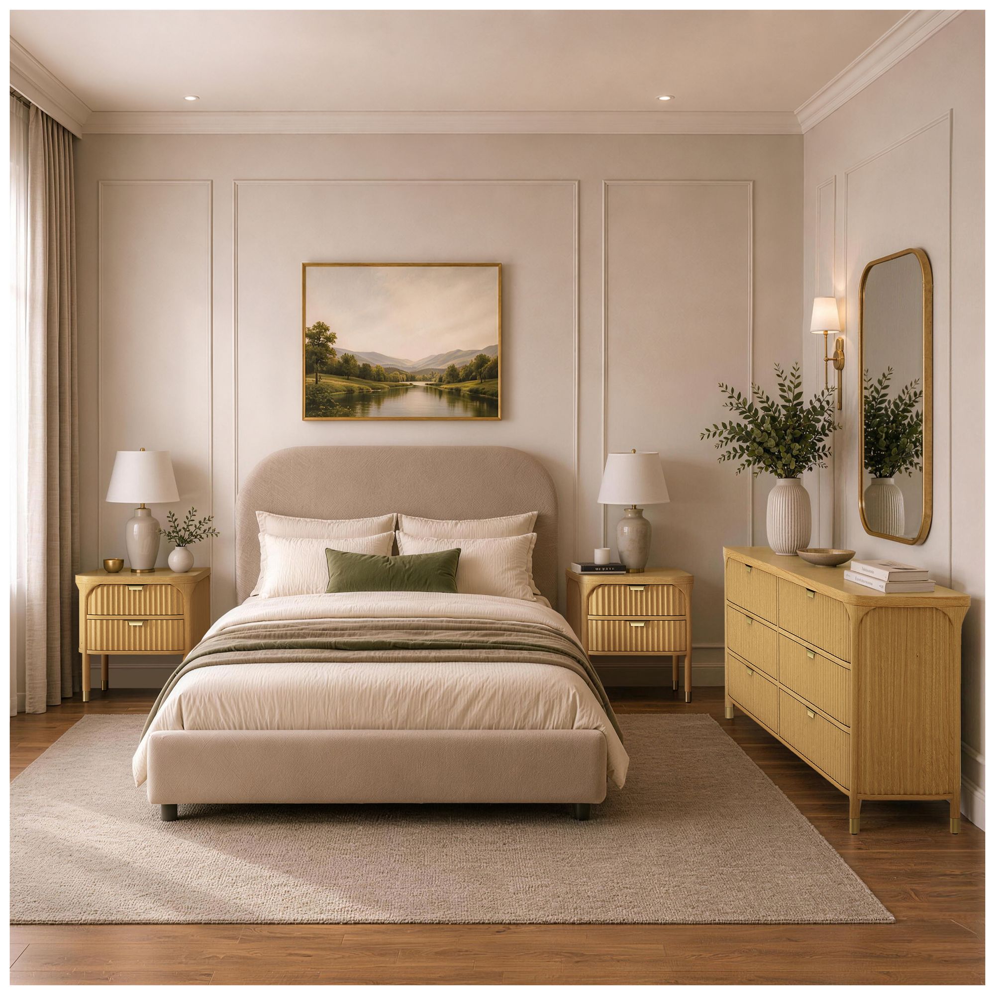 Image 5 Park Contemporary 3-Piece Dresser and Nightstand in Natural more views
