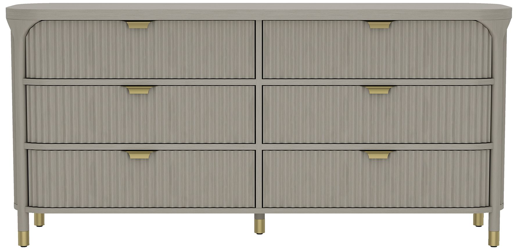Image 3 Park Contemporary 68" Dresser in Gray (6-Drawer) more views