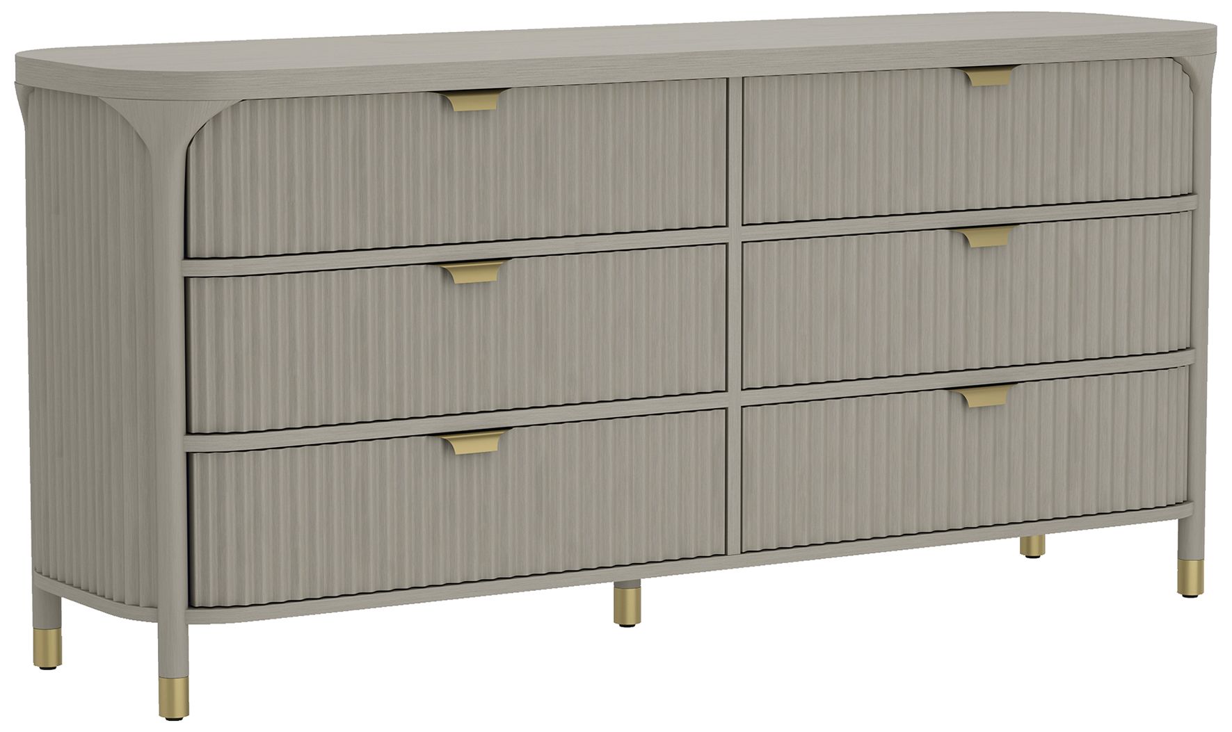 Image 7 Park Contemporary 68" Dresser in Gray (6-Drawer) more views