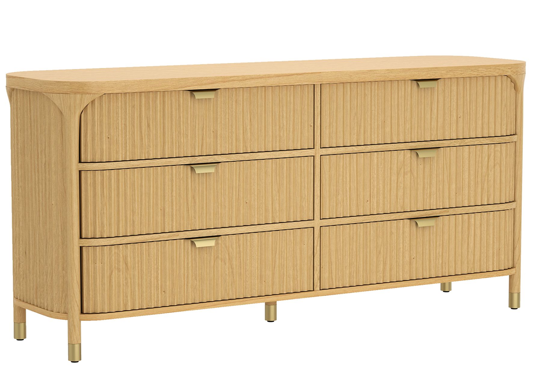 Image 7 Park Contemporary 68" Dresser in Natural (6-Drawer) more views