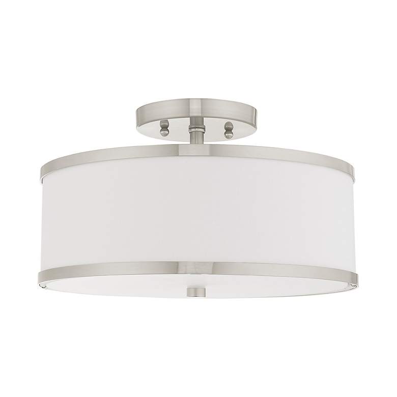 Image 3 Park Ridge 13" Wide Brushed Nickel Drum Ceiling Light more views