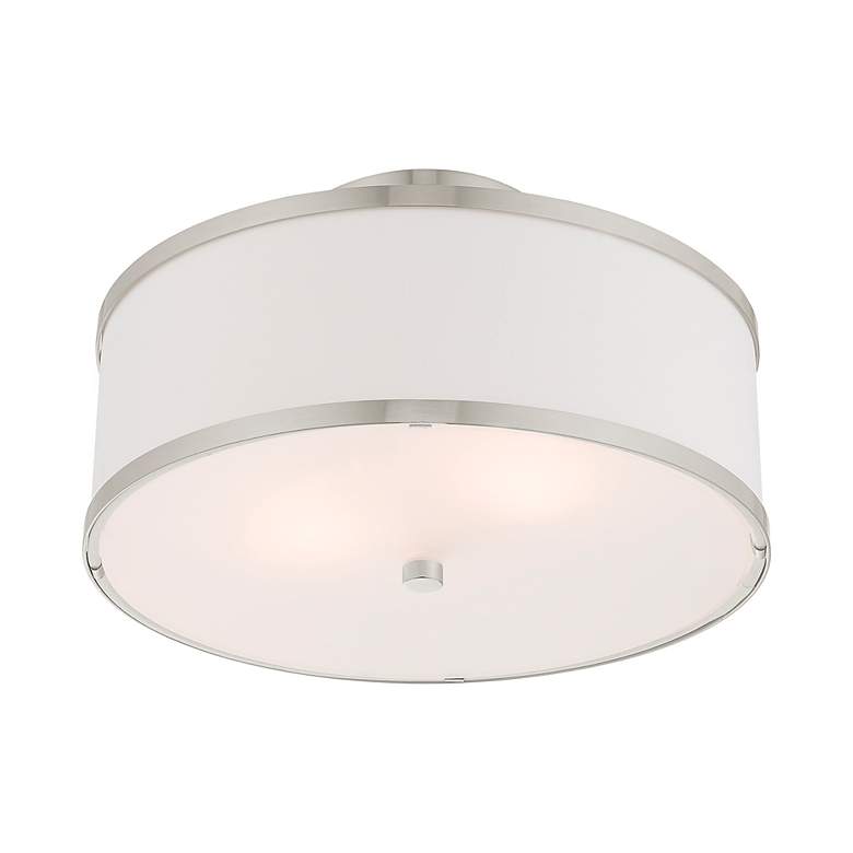 Image 5 Park Ridge 13" Wide Brushed Nickel Drum Ceiling Light more views