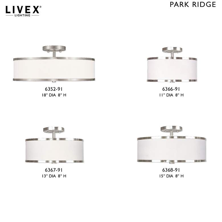 Image 7 Park Ridge 13" Wide Brushed Nickel Drum Ceiling Light more views
