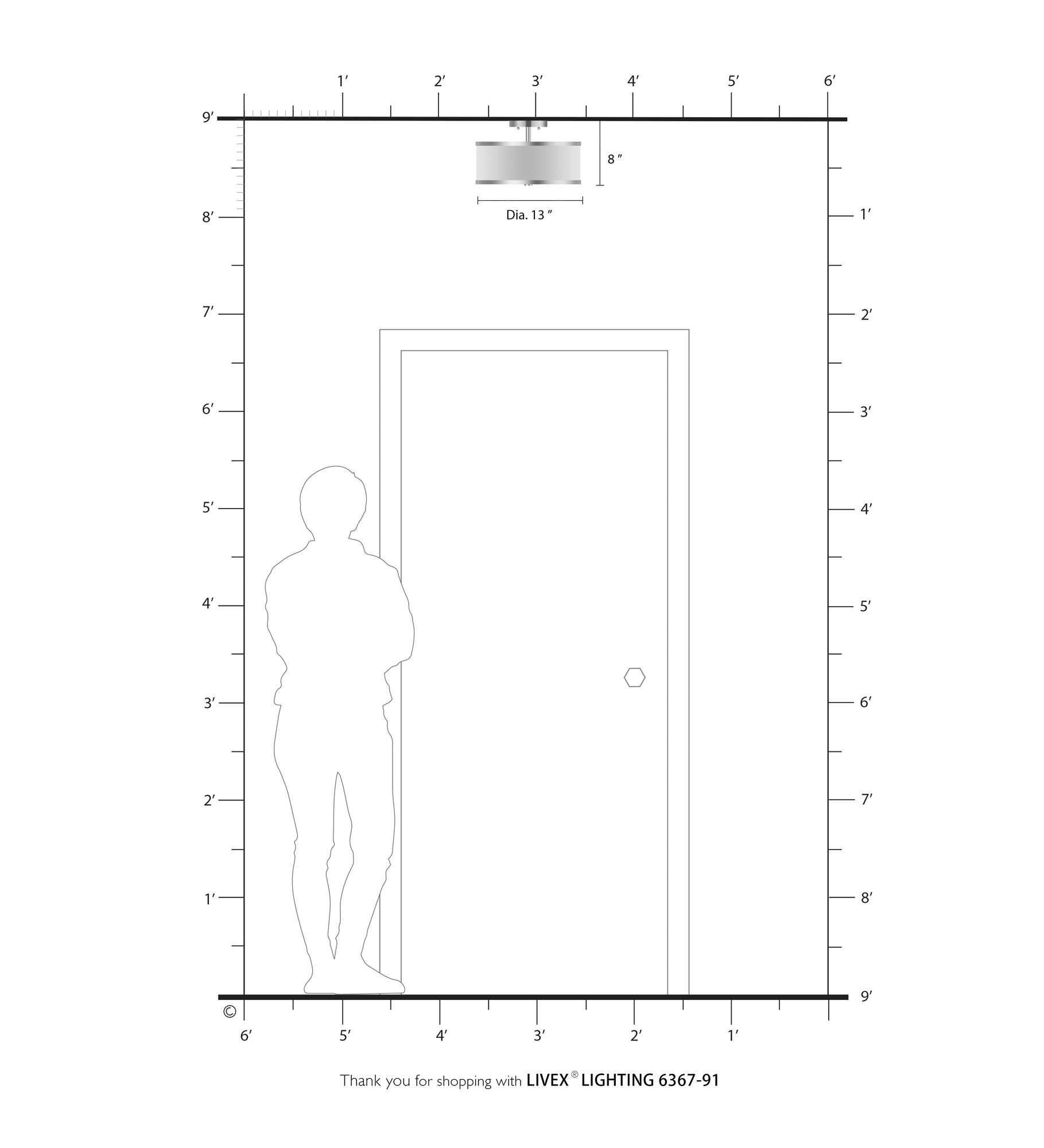 Park Ridge 13" Wide Brushed Nickel Drum Ceiling Light