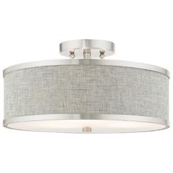 Park Ridge 15" Wide Brushed Nickel Drum Ceiling Light