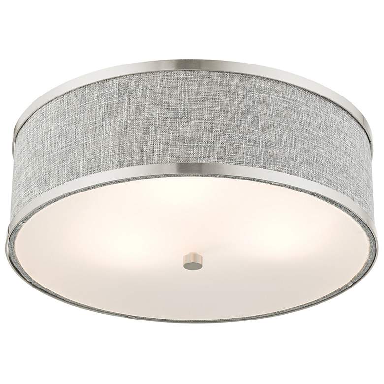 Image 7 Park Ridge 15" Wide Brushed Nickel Drum Ceiling Light more views