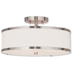 Park Ridge 15" Wide Brushed Nickel Drum Ceiling Light
