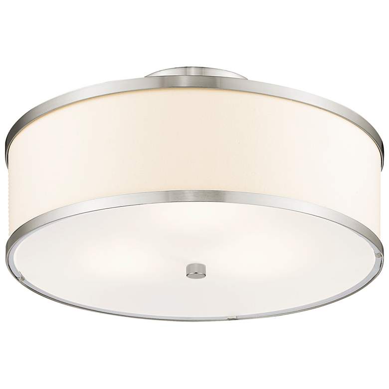 Image 6 Park Ridge 15" Wide Brushed Nickel Drum Ceiling Light more views