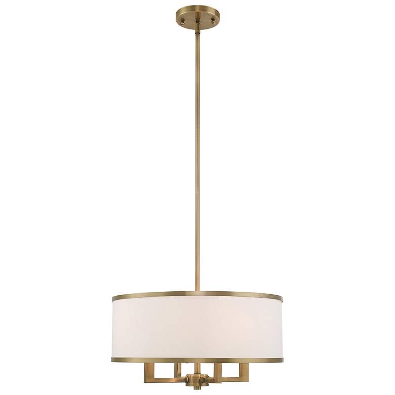 Image 2 Park Ridge 18" Wide Antique Brass 4-Light Drum Chandelier