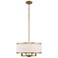 Park Ridge 18" Wide Antique Brass 4-Light Drum Chandelier