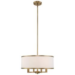 Park Ridge 18" Wide Antique Brass 4-Light Drum Chandelier