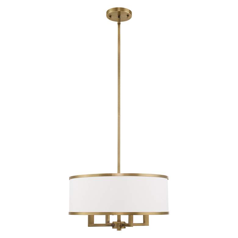 Image 3 Park Ridge 18" Wide Antique Brass 4-Light Drum Chandelier more views