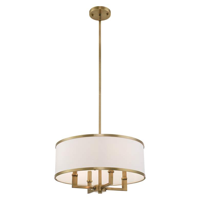 Image 5 Park Ridge 18" Wide Antique Brass 4-Light Drum Chandelier more views