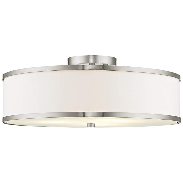 Image 3 Park Ridge 18" Wide Brushed Nickel Drum Ceiling Light