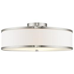 Park Ridge 18" Wide Brushed Nickel Drum Ceiling Light