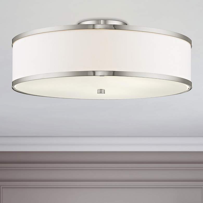Image 2 Park Ridge 18" Wide Brushed Nickel Drum Ceiling Light