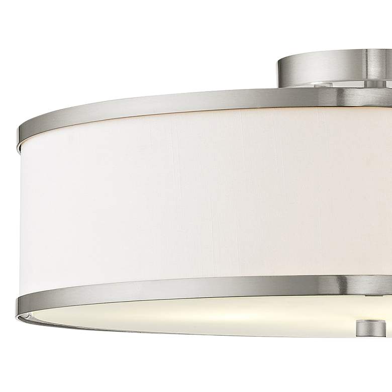 Image 4 Park Ridge 18" Wide Brushed Nickel Drum Ceiling Light more views