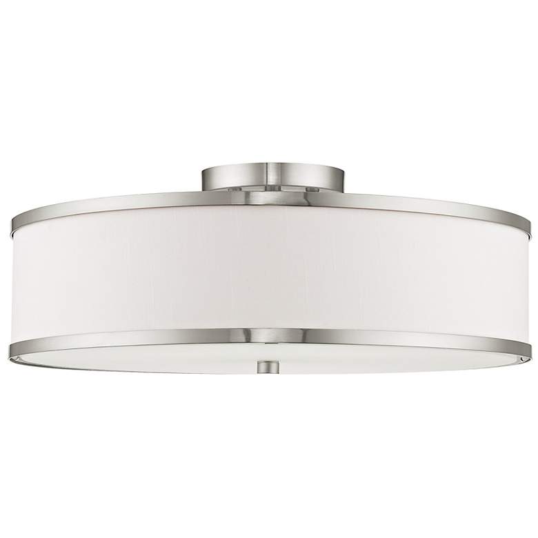 Image 5 Park Ridge 18" Wide Brushed Nickel Drum Ceiling Light more views