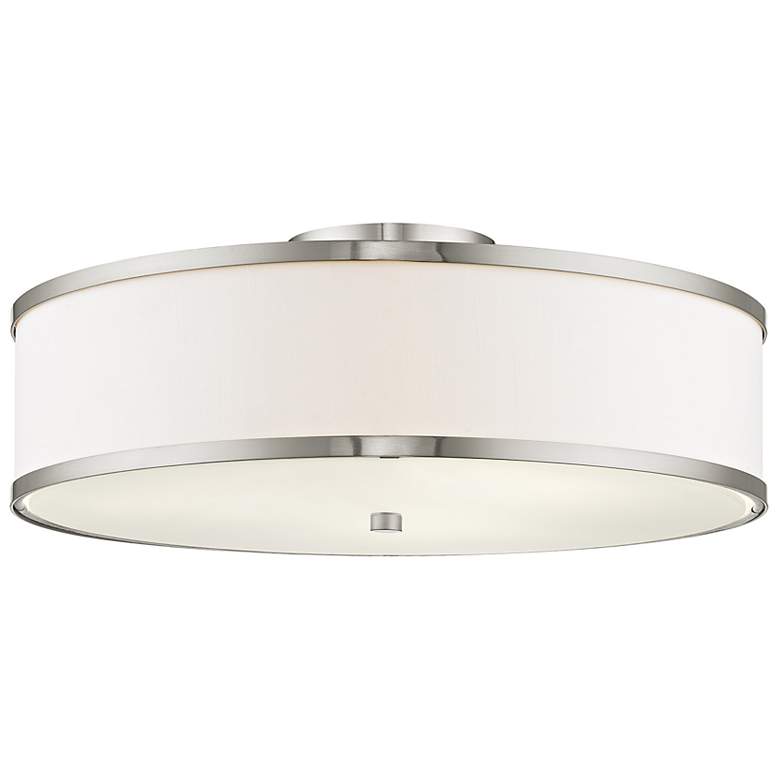 Image 6 Park Ridge 18" Wide Brushed Nickel Drum Ceiling Light more views