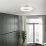 Park Ridge 18" Wide Brushed Nickel Drum Ceiling Light in scene