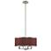 Park Ridge 18"W Brushed Nickel and Red Wine Pendant Light