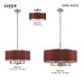 3_Park Ridge 18"W Brushed Nickel and Red Wine Pendant Light more views