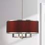 Park Ridge 18"W Brushed Nickel and Red Wine Pendant Light