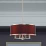 Park Ridge 18"W Brushed Nickel and Red Wine Pendant Light