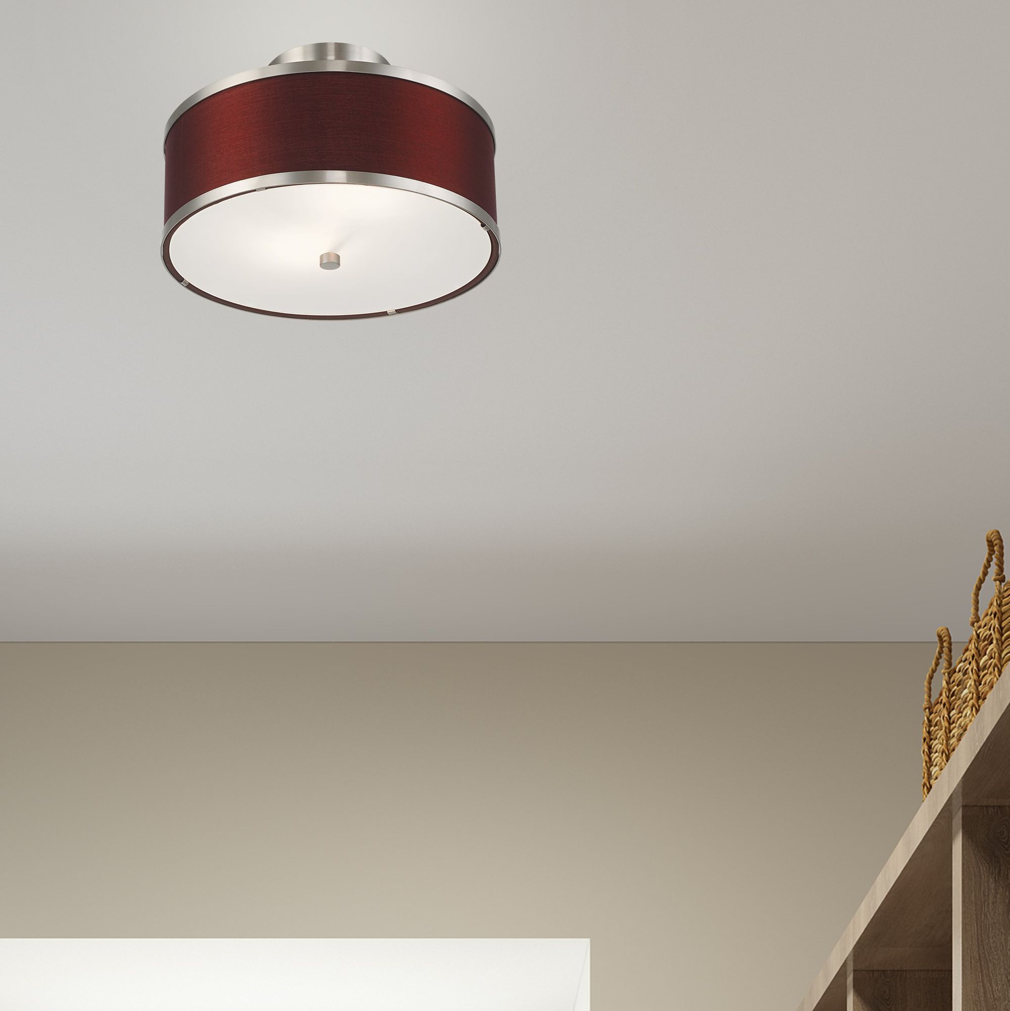 Park Ridge 2 Light Brushed Nickel Ceiling Mount