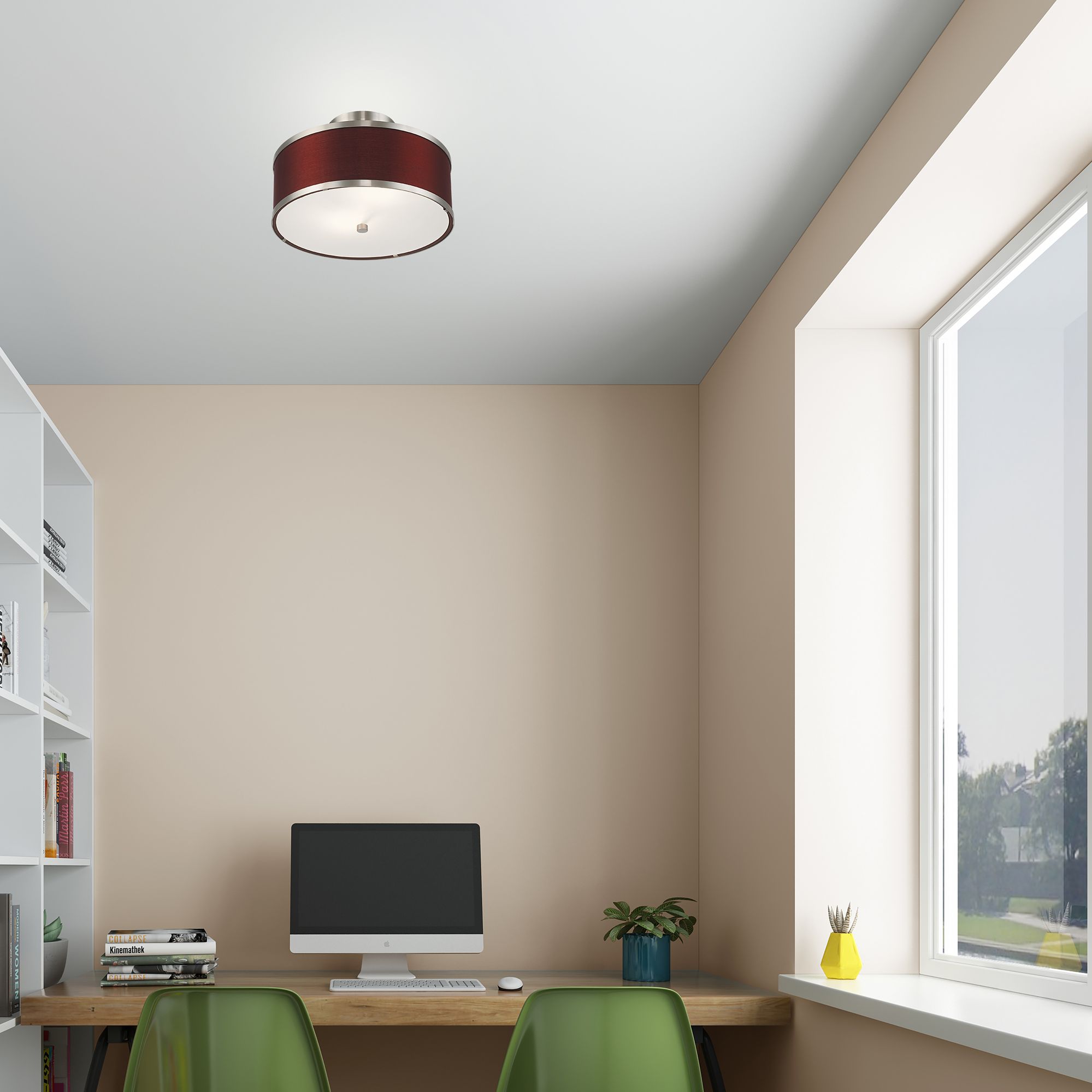 Park Ridge 2 Light Brushed Nickel Ceiling Mount