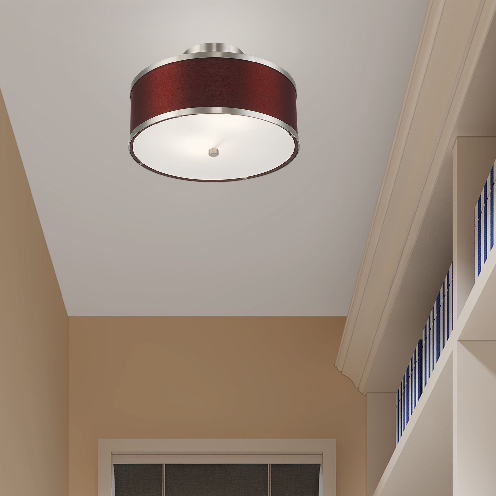 Park Ridge 2 Light Brushed Nickel Ceiling Mount