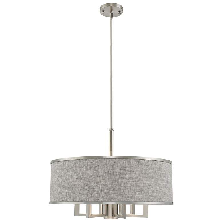 Image 2 Park Ridge 24" Wide Brushed Nickel 7-Light Drum Chandelier