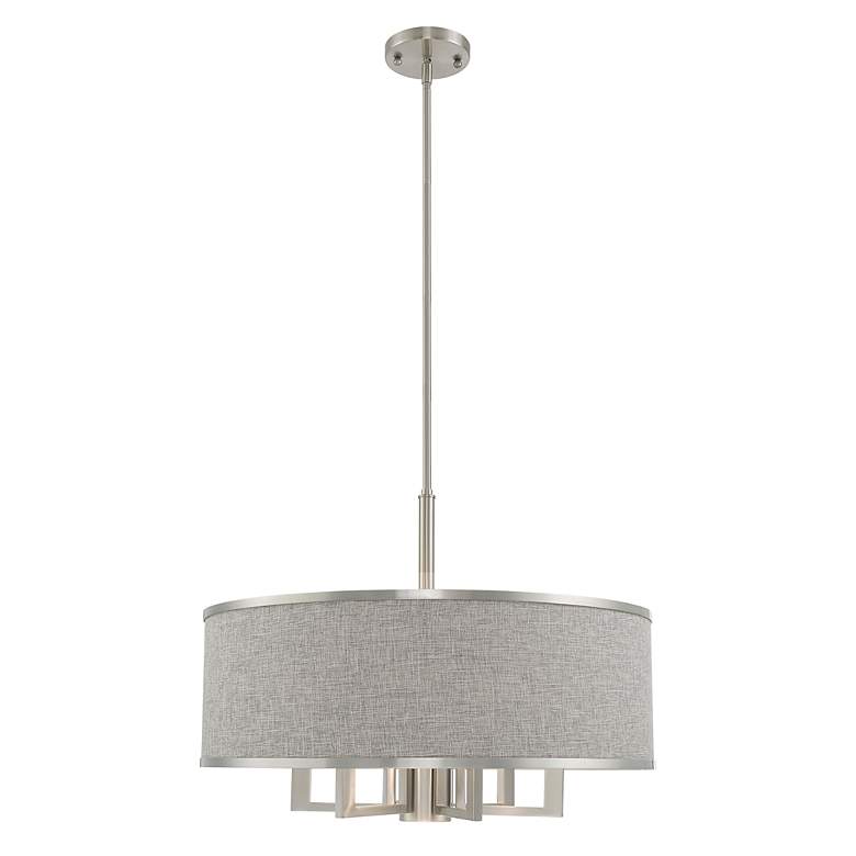 Image 3 Park Ridge 24" Wide Brushed Nickel 7-Light Drum Chandelier more views
