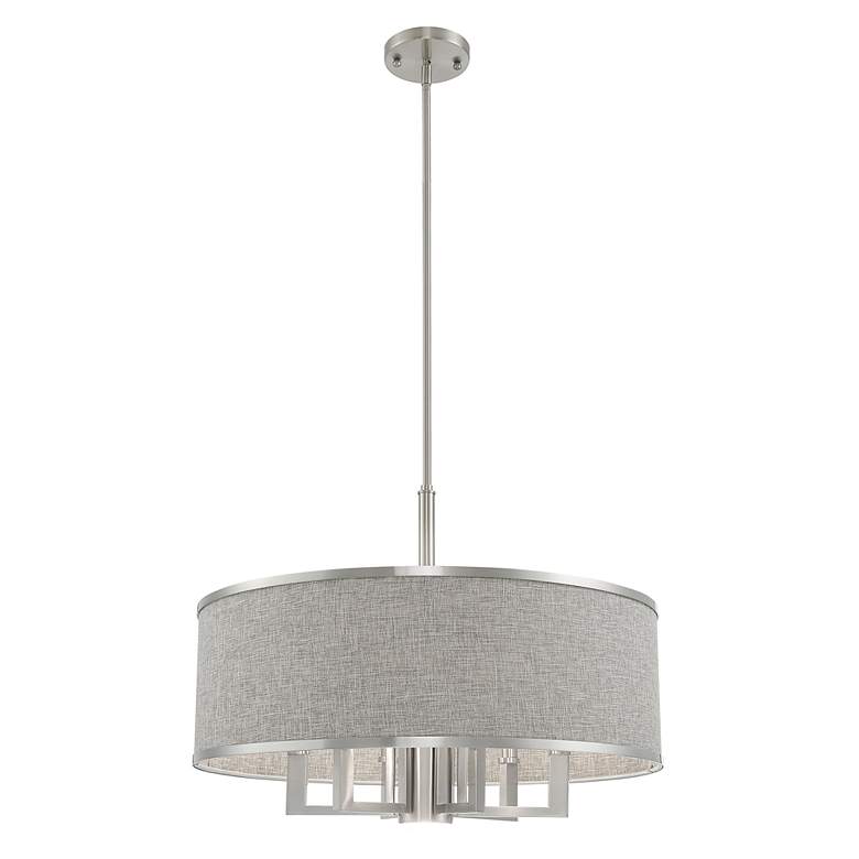 Image 5 Park Ridge 24" Wide Brushed Nickel 7-Light Drum Chandelier more views