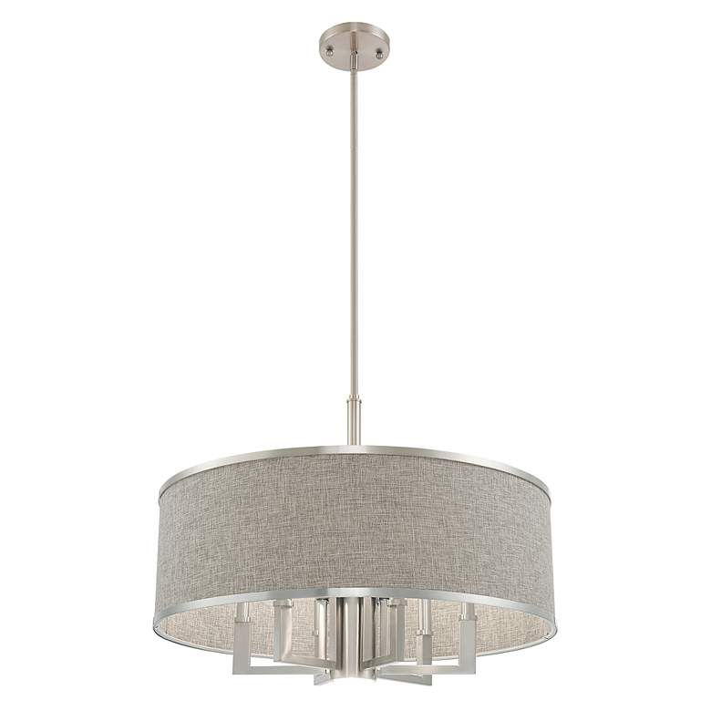 Image 6 Park Ridge 24" Wide Brushed Nickel 7-Light Drum Chandelier more views