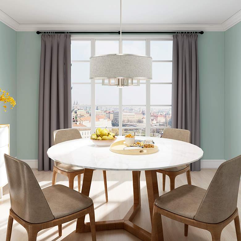 Image 7 Park Ridge 24" Wide Brushed Nickel 7-Light Drum Chandelier more views